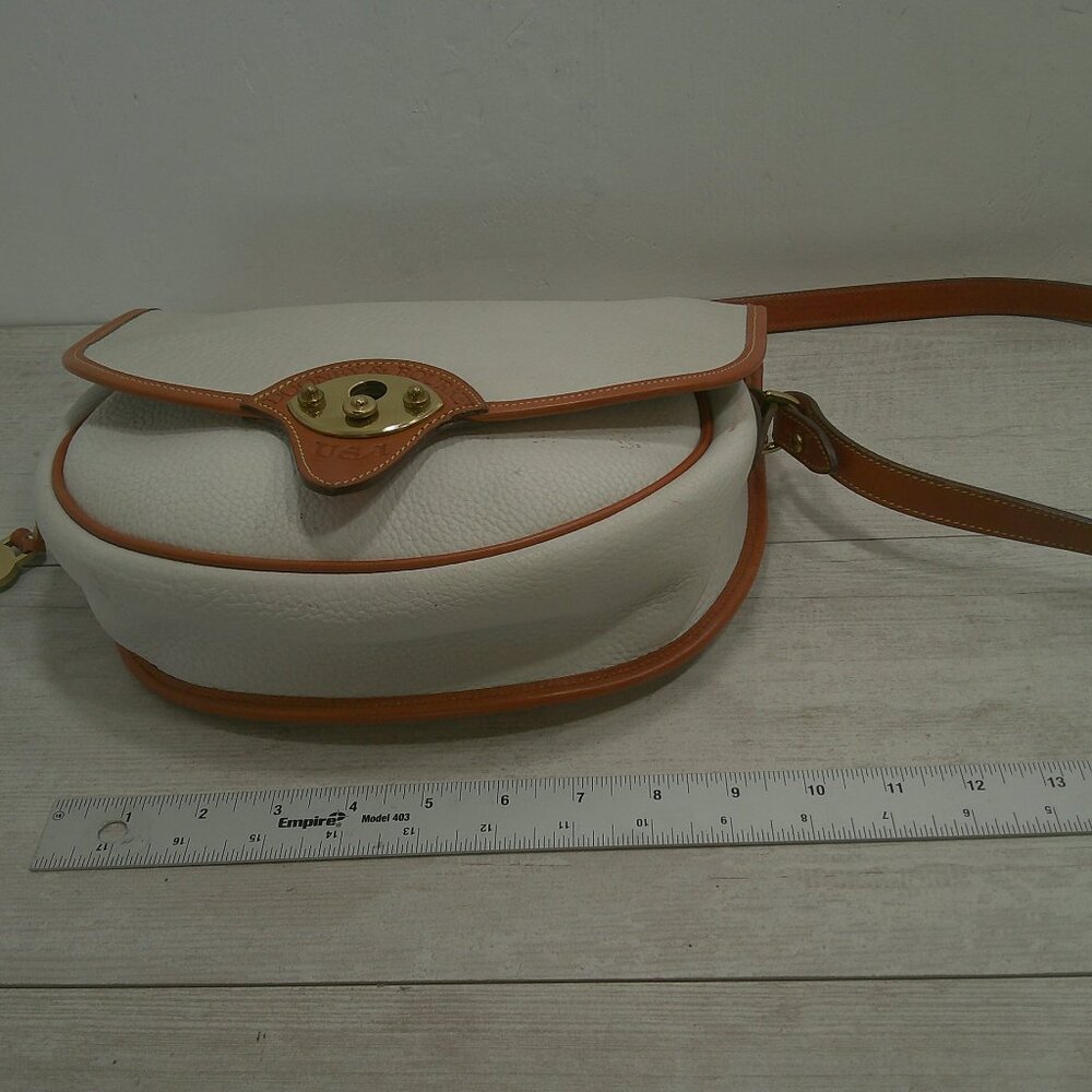 Vintage Dooney & Bourke Cavalry/Saddle Crossbody Bag Bone Leather Bag Pocketbook - Picture 10 of 14